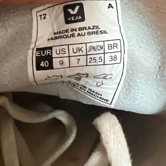 Veja V-10 Women’s Leather Shoes Sneakers White Camel Size 9 - Picture 8 of 10